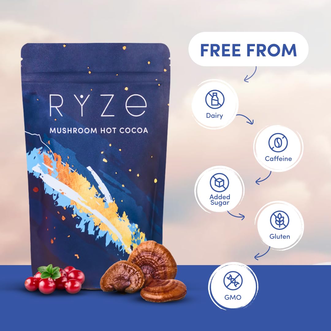RYZE Mushroom Hot Cocoa – Mushroom Sleep Cocoa with Functional Mushrooms & Rich Chocolate FlavorRYZE Mushroom Hot Cocoa – Mushroom Sleep Cocoa with Functional Mushrooms & Rich Chocolate Flavor - EA Supplements EA Supplements