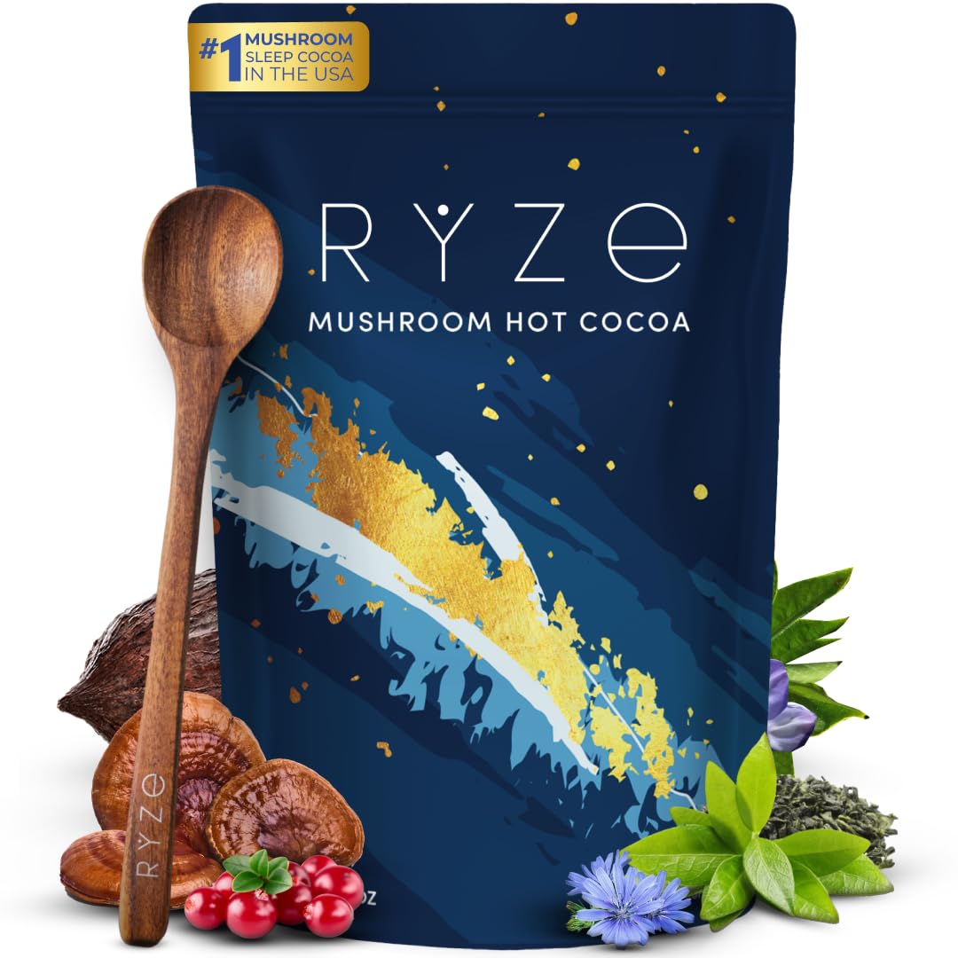 RYZE Mushroom Hot Cocoa – Mushroom Sleep Cocoa with Functional Mushrooms & Rich Chocolate FlavorRYZE Mushroom Hot Cocoa – Mushroom Sleep Cocoa with Functional Mushrooms & Rich Chocolate Flavor - EA Supplements