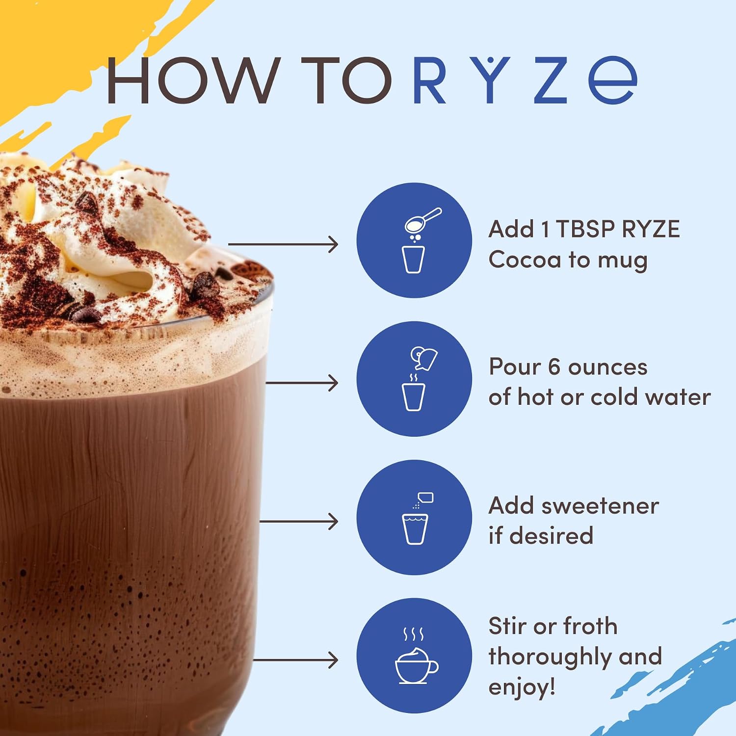 RYZE Mushroom Hot Cocoa – Mushroom Sleep Cocoa with Functional Mushrooms & Rich Chocolate FlavorRYZE Mushroom Hot Cocoa – Mushroom Sleep Cocoa with Functional Mushrooms & Rich Chocolate Flavor - EA Supplements EA Supplements