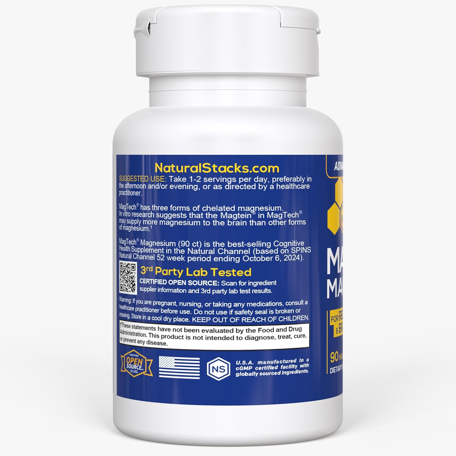 MagTech, Magnesium Complex, 200 mg, back