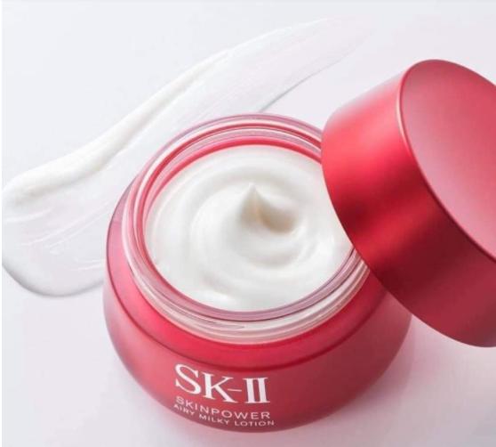 SK-II Skinpower Any Milky Lotion jar with red lid on a white background