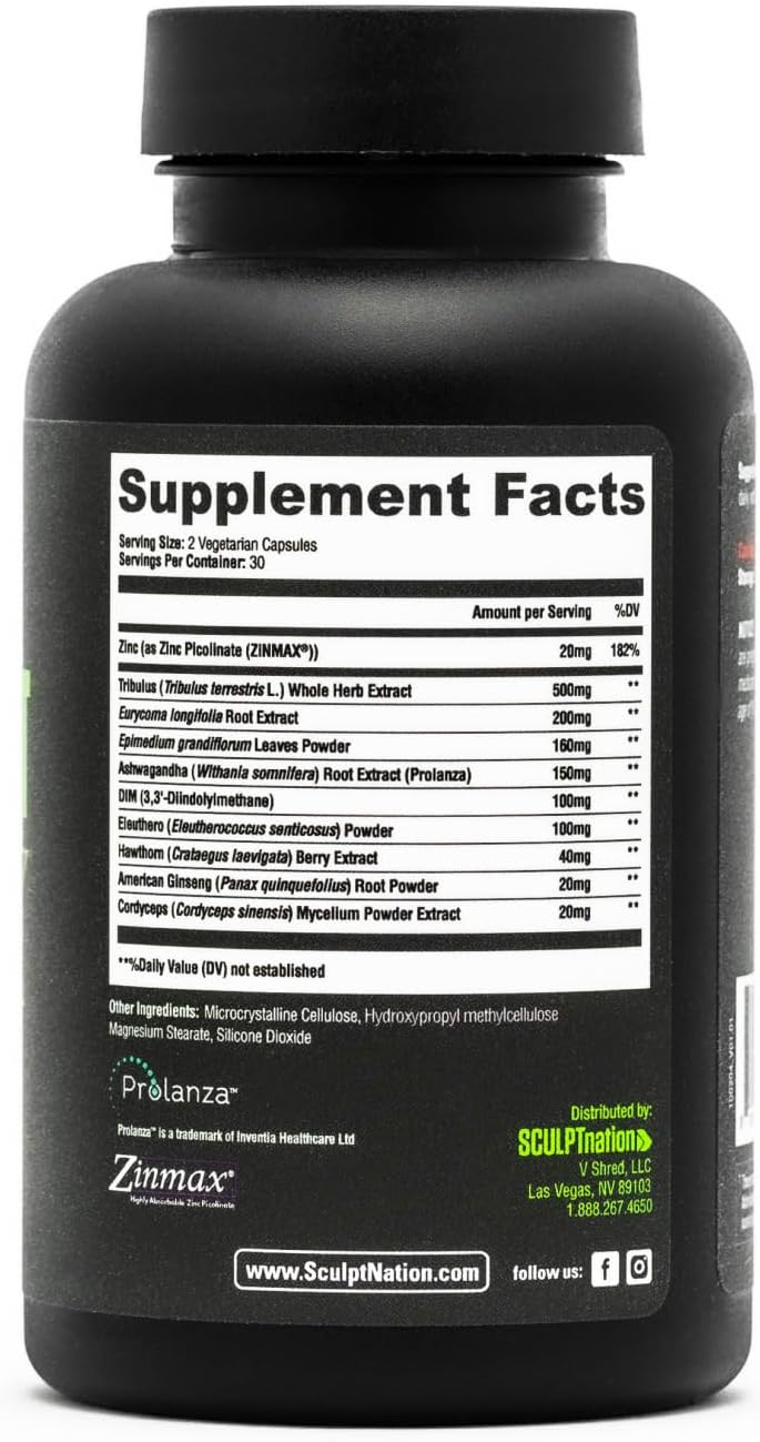 TEST BOOST Max Sculptnation 2.0 Supplement facts