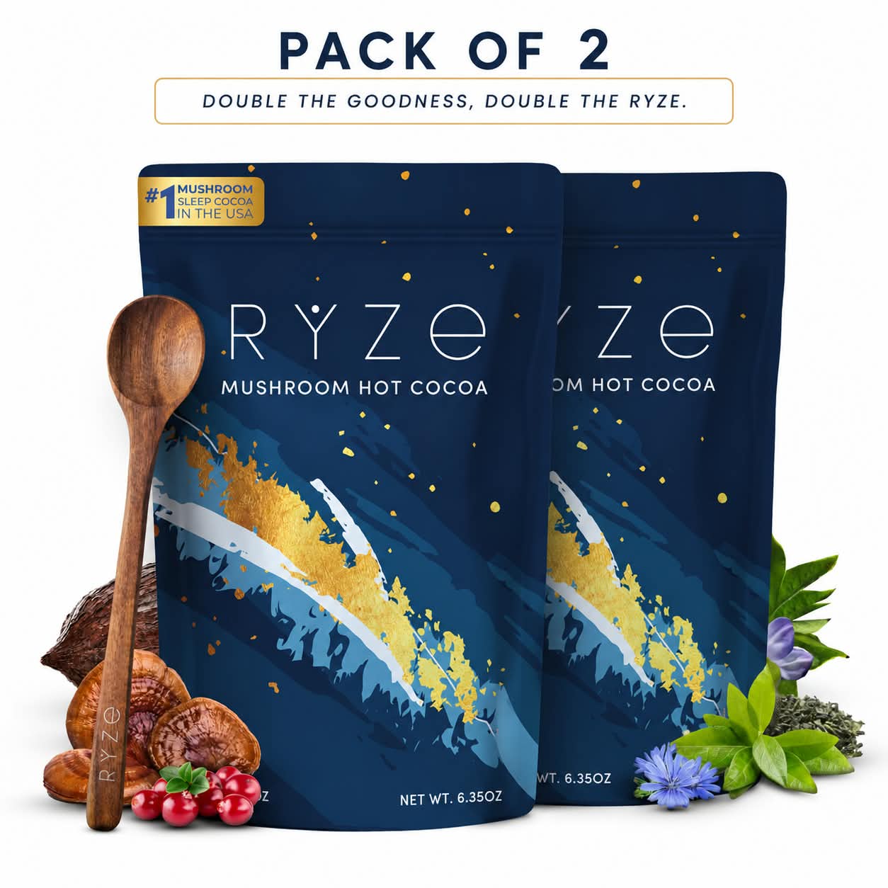 RYZE Mushroom Hot Cocoa – Mushroom Sleep Cocoa with Functional Mushrooms & Rich Chocolate FlavorRYZE Mushroom Hot Cocoa – Mushroom Sleep Cocoa with Functional Mushrooms & Rich Chocolate Flavor - EA Supplements